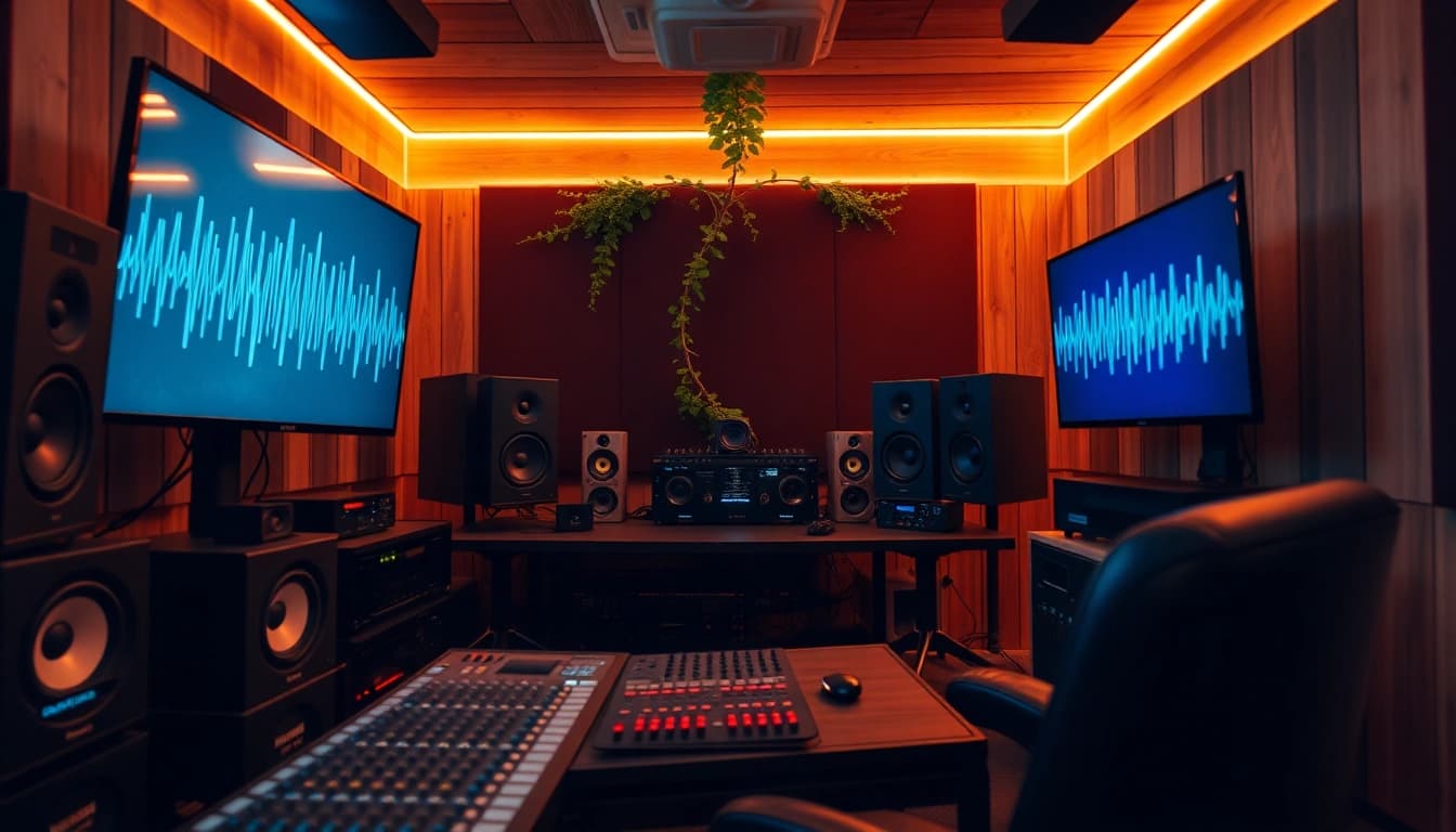 Elevate your sound with online mastering in a professional audio studio setup.