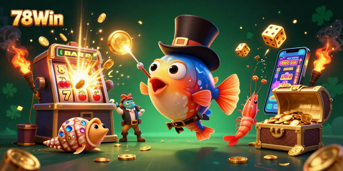 Experience the thrill of winning at 78Win with exciting jackpot explosions and vibrant casino characters.