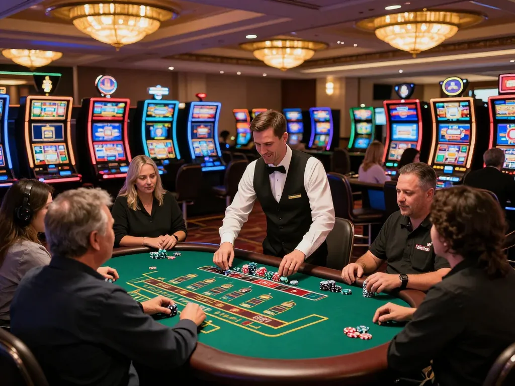 kp 88 players eagerly placing bets at a vibrant casino table, capturing the thrill of live gaming
