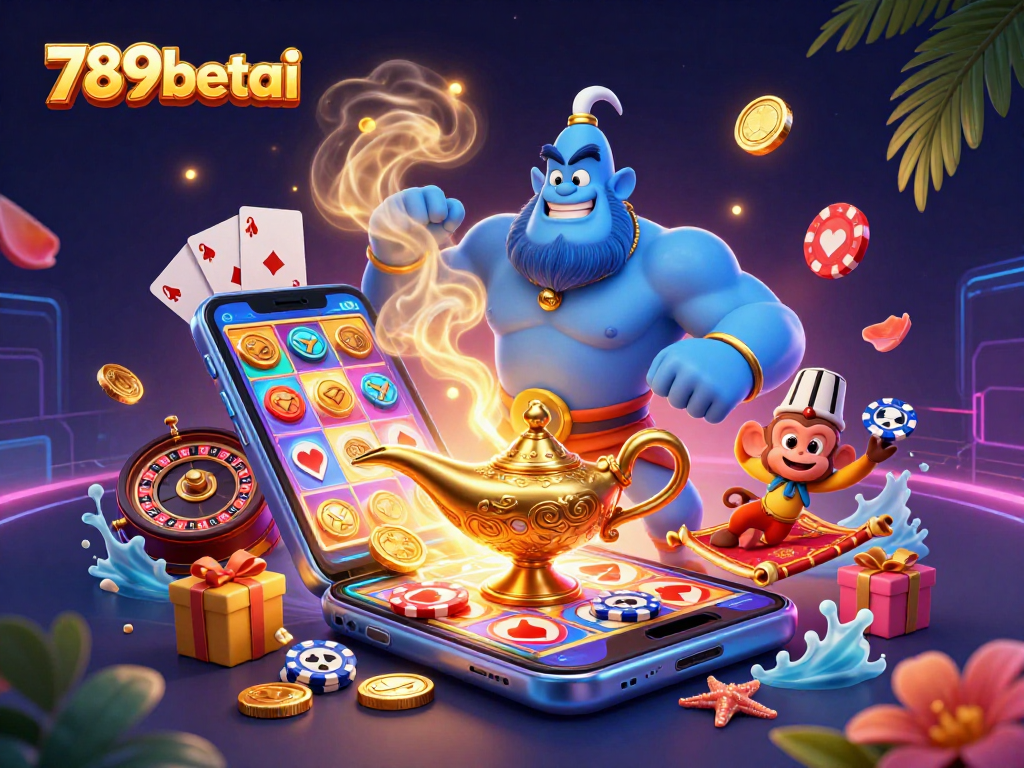 Experience the thrill of gaming at 789betai with vibrant slot games and poker chips.