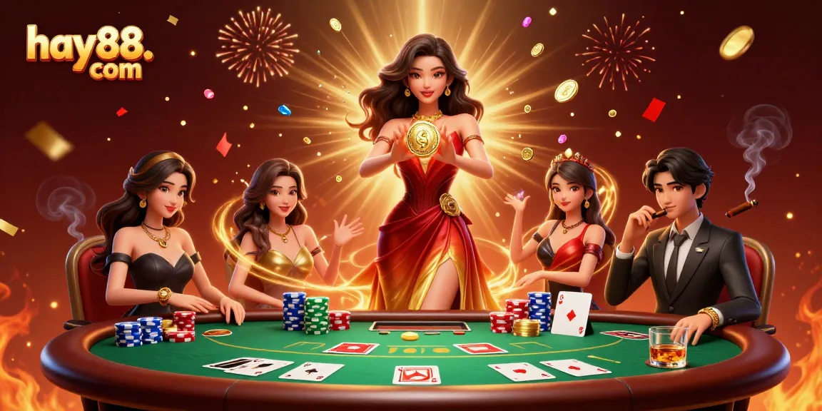 Experience the excitement at hay88. com with a glamorous casino scene featuring stunning visuals and rich gaming elements.