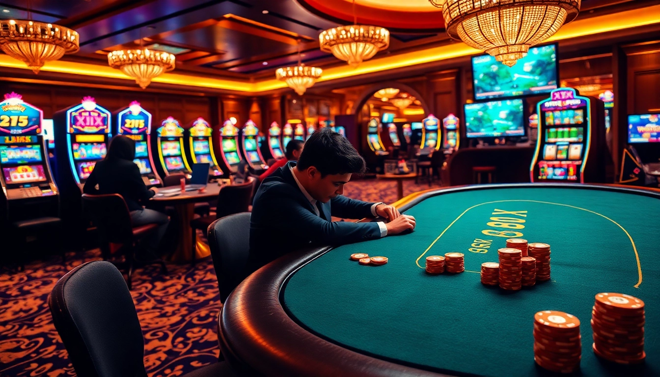 Experience high-stakes poker action at XX 88 casino featuring vibrant tables and exciting gameplay.