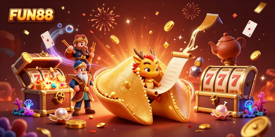 Engage in thrilling gameplay at FUN88 with a dynamic 3D casino experience featuring vibrant characters and golden treasures.
