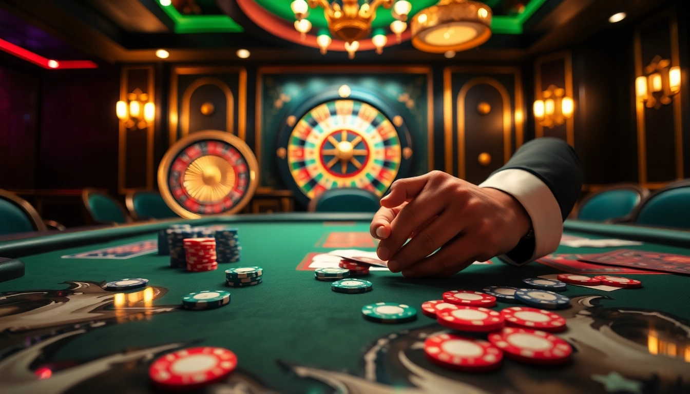 Experience thrilling games at https://kong88.win with vibrant poker chips and an engaging casino atmosphere.