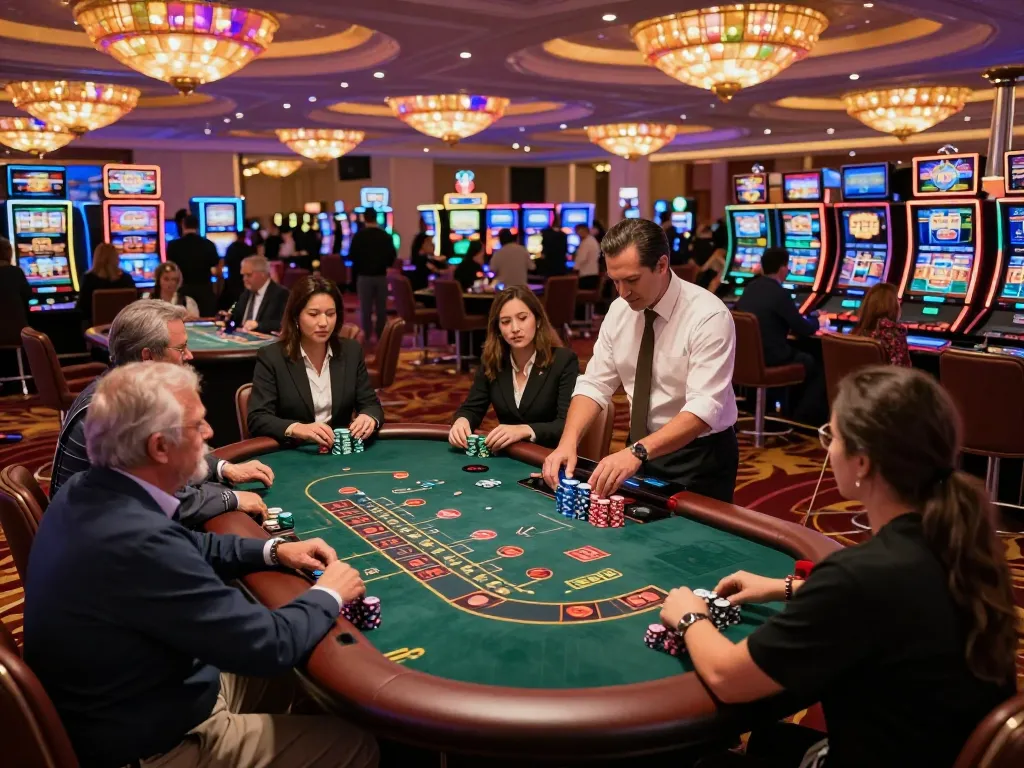 Engage with link resmi live casino vegas88 at an exciting blackjack table in a lavish Vegas casino.