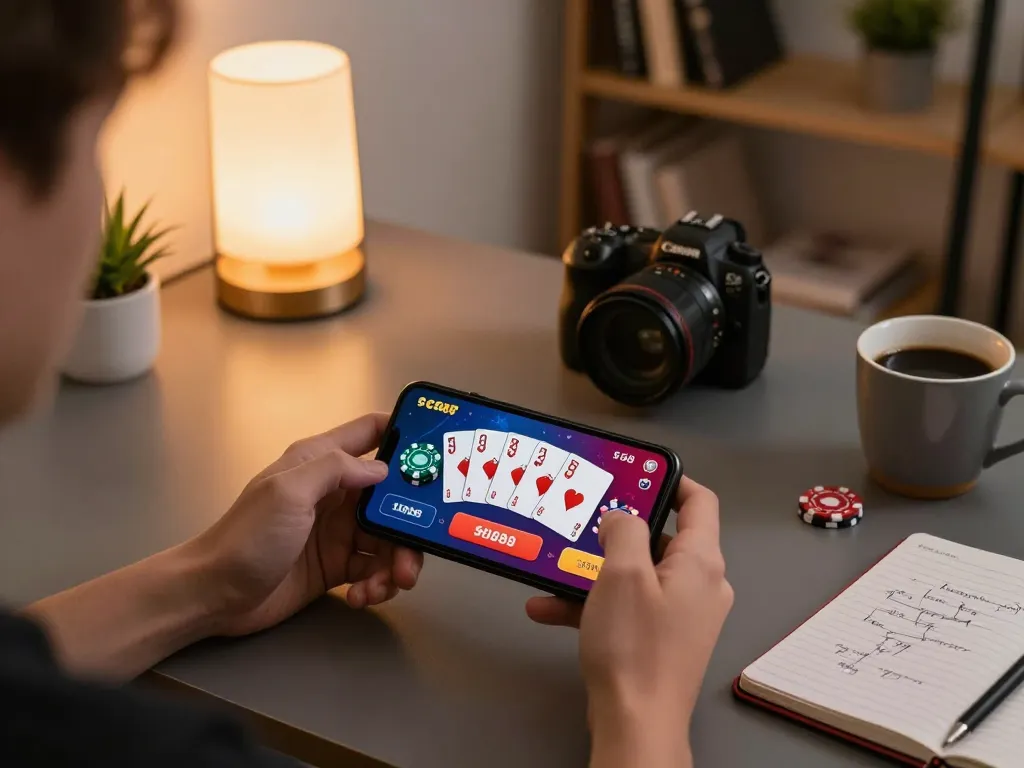 SC88 users enjoying mobile app poker gameplay in a cozy home setup, enhancing gaming experience.