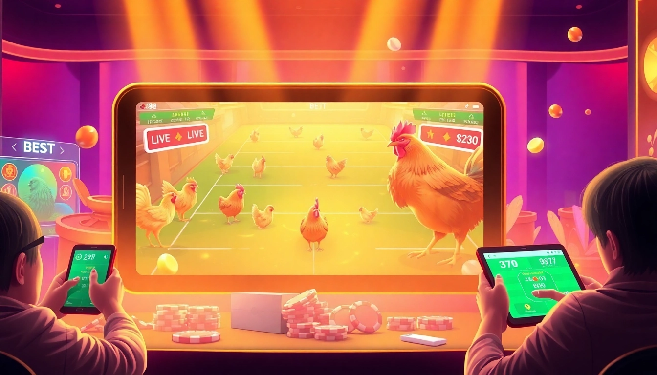 Engaging live betting interface showcasing ĐÁ GÀ 88 action with vibrant casino elements.