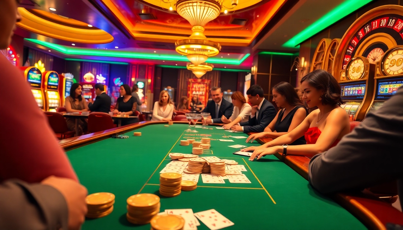 S666 casino scene showcasing high-stakes poker and an exciting roulette table.