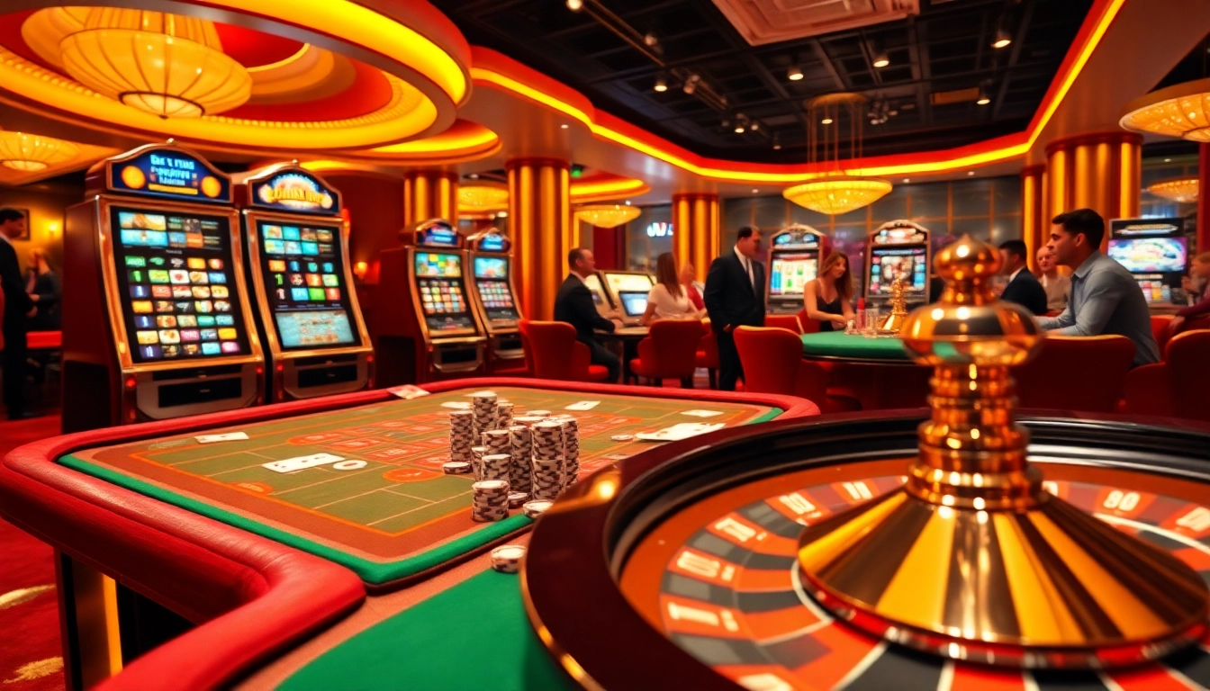 Experience the thrill at ww88 with a vibrant casino scene showcasing poker, slots, and roulette excitement.